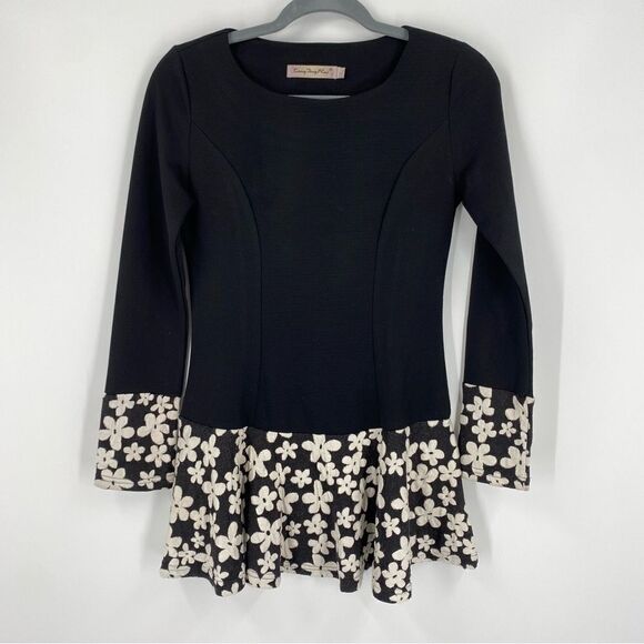 Tang Ting Rui Women’s Round Neck Peplum Hemline Long Sleeve Fitted Blouse L - Picture 1 of 3